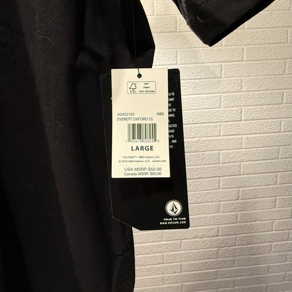 Volcom Everett Oxford SS Stretch Button Up Shirt - Mens Modern Fit - Picture 6 of 7